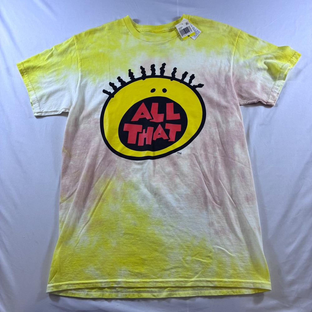 Nickelodeon All That Yellow Tie Dye Graphic T-Shirt Mens Medium NWT